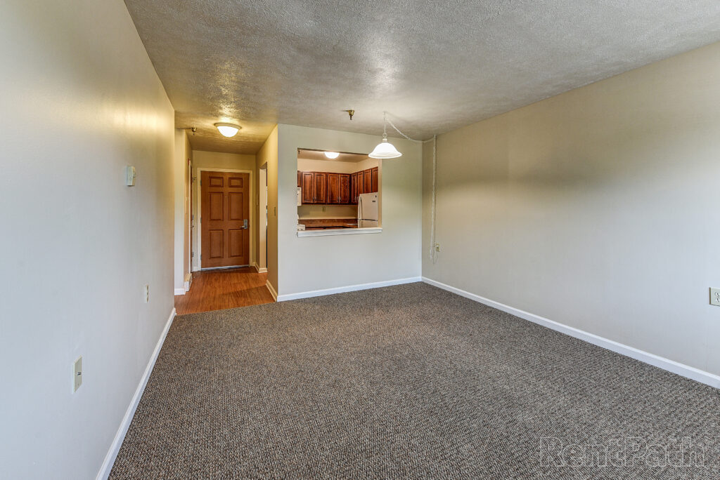 Living room overlooking entryway