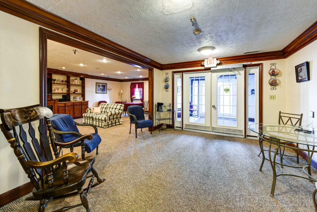 Community room overlooking entryway