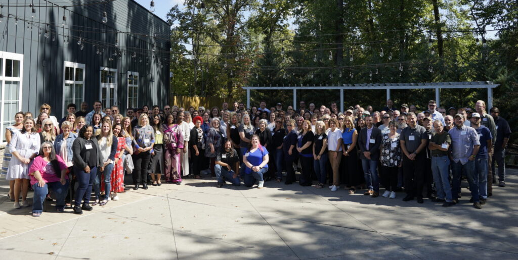 Employees gathered for a photo